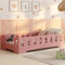 smartwood Bodenbett 80x160 Rosa - Montessori Kinderbett aus Holz mit FSC-Zertifikat TILA 2B mit Rausfallschutz & Lattenrost bis 230kg belastbar - Einfache Montage