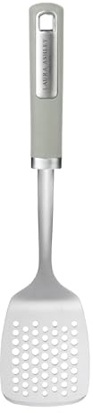 Laura Ashley Stylish Stainless Steel Slotted Turner - Soft Touch Handle, Heat-Resistant and Dishwasher Safe Turner - Ergonomic Spatulas for Cooking, Flipping Pancakes, and More - Sage Leaf