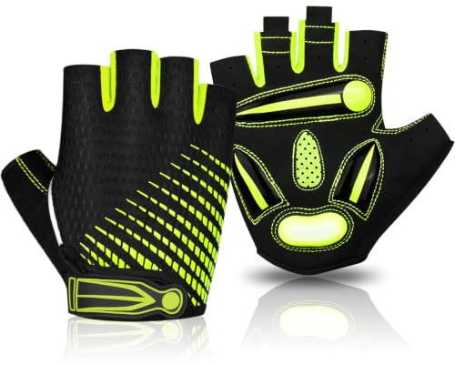BTNEEU Fingerlose Fahrradhandschuhe mit Gel Halbfinger Radsport Handschuhe für Damen und Herren, Atmungsaktiv Rutschfestes Rennrad Handschuhe Männer für Mountainbike Training Fitness Sport