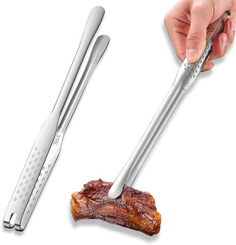 1 piezas Pinzas de Cocina de Acero Inoxidable, Pinzas de Cocina para Cocinar, Pinzas para Barbacoa, Grado alimenticio, adecuado para cocinar, barbacoa, ensalada, buffet,servir,pastel,pasta,etc(23.6cm)