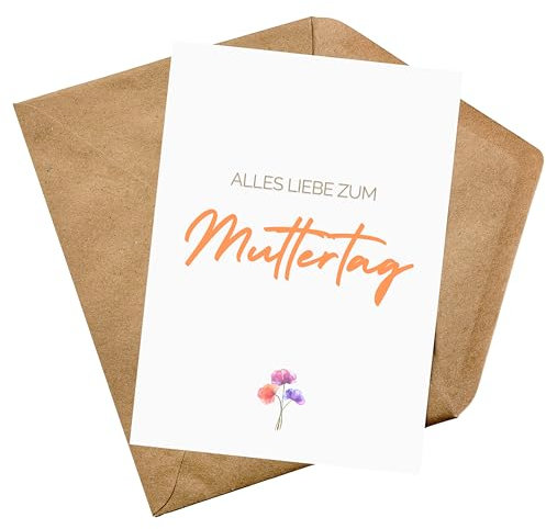 PILUVI THE LABEL Postkarte mit Umschlag Alles Liebe zum Muttertag Grußkarte Mama Muttertagsgrüße