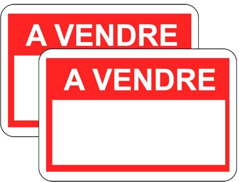 Lot de 2 autocollants A Vendre - Vinyle adhésif (300 mm x 200 mm)