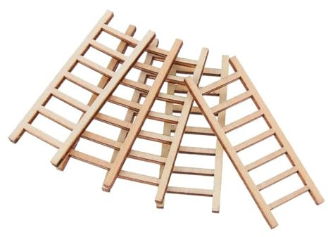 VCSZYAFX 5 Pezzi/Set in Miniatura Artigianale in Legno, scaletta for Fate, Decorazione for la casa, Fai da Te, Micro Paesaggio, Forniture for Giardino