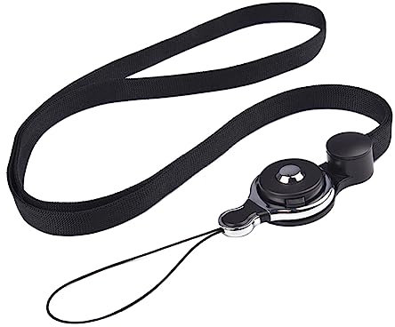 KOCKSHION Long Cordon Tour De Cou En Nylon Noir Pour Téléphone – Sangle De Cou Sécurisée, Légère Et Résistante – Accessoire Pratique Pour Smartphone Et Appareil Mobile