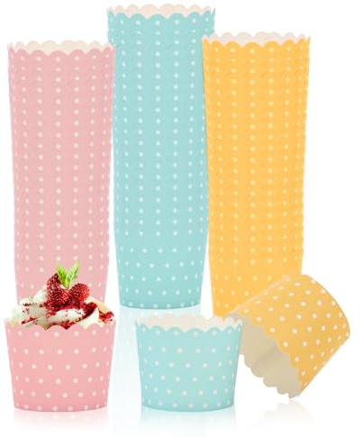 150 Stück Muffinförmchen Papier Cupcake Förmchen Mini Muffins Papierförmchen Cupcake für Backtage Geburtstage Hochzeiten Feiertage Halloween Weihnachten-Pink,Blau,Gelb
