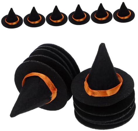 Kleiner Zauberhut Deko 20 Stück aus Filz für Halloween Geschenkideen, Party | Schwarz, Kompakt und Formstabil, für Flaschen, Basteln und Stilvolle Tischdekoration