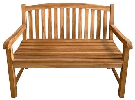 AXI Suki Gartenbank aus Teak Holz in Braun | Holzbank mit Armlehnen | Teakholz Parkbank für den Garten/Terrasse mit Rückenlehne für 2 Personen | 120 x 63 x 95 cm