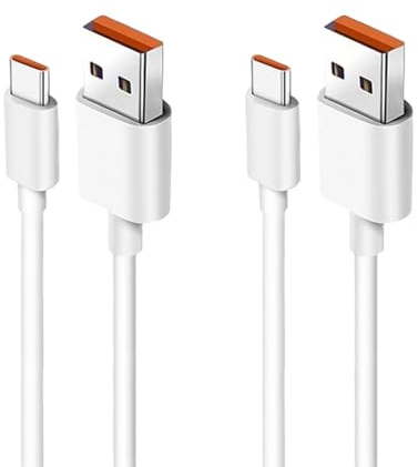Pack de 2 cables USB C de 1 M de 120W (Compatible con 33W/67W) Carga rápida de 6A para Xiaomi Redmi Note 14/13/12/11s/11/13 Pro/8 9 Pro 9T; Xiaomi mi 13/14/12T/11T Pro/11 Lite/10T/10/12, POCO X6/X5