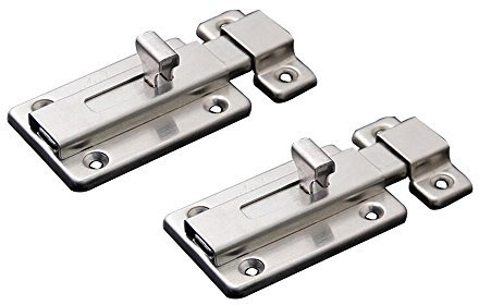 NELXULAS Loquet de porte coulissante en acier inoxydable (8,9 cm)