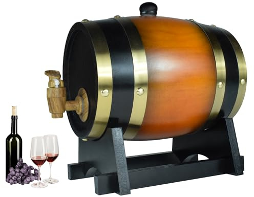 1,5 l Eichenfass Holzfass für Lagerung oder Alterung von Wein und Spirituosen, Weinfässer, Weinhalter (braun)