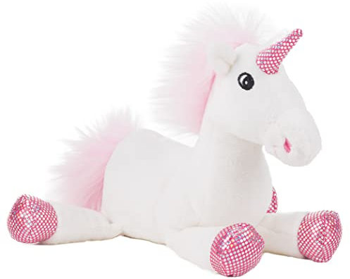 Schaffer 5521 Kuscheltier Einhorn Shiny S, 23 cm, weiß-rosa
