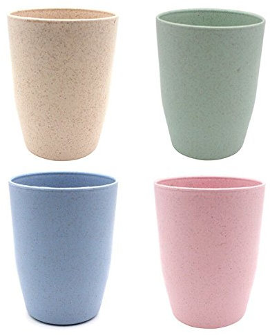Dianoo 4pcs Reisen Mundwasser Tasse, Waschen Zahnputzbecher, Wasser Tasse, Tragbare Reise Mundwasser Tasse, Reisen Plastikbecher Für Alle (kaffee, Grün, Blau, Weiß)