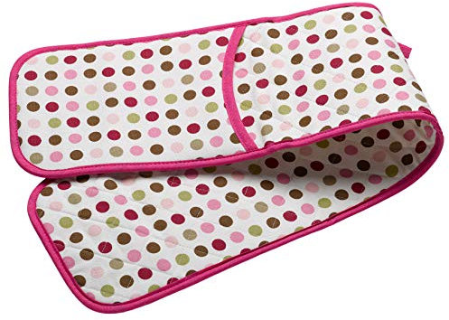 Pink & Green Polka Dot Double Oven Glove Quilted Kitchen Pot Holder with Hanging Loop
