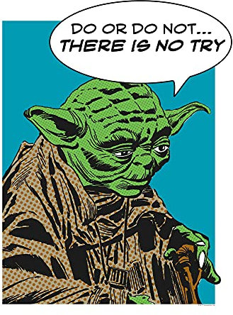 Komar Wandbild | Star Wars Classic Comic Quote Yoda | Kinderzimmer, Jugendzimmer, Dekoration, Kunstdruck | ohne Rahmen | WB122-40x50 | Größe: 40 x 50 cm (Breite x Höhe)
