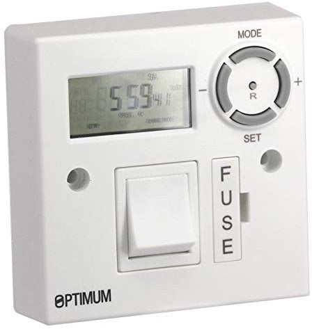 SPARES2GO Digital Fused Spur Timer for Immersion Heaters, Lighting, Panel Heaters & Towel Rails - Optimum Control