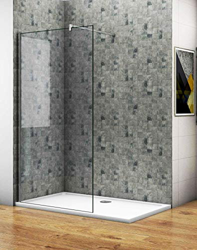 Aica Sanitär 75 x 195 cm Duschabtrennung Walk in Dusche Duschwand Seitenwand 6mm NANO Glas