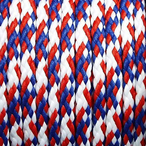 Be-Creative Cordon de 5 mm pour laçage de la corde – Rouge et blanc – Bleu