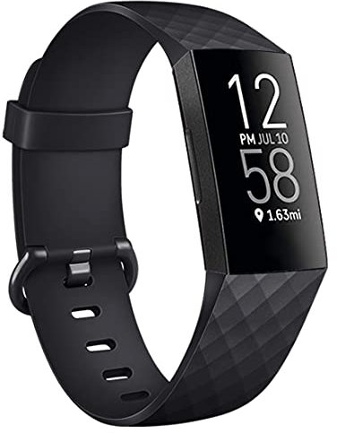 Oumida für Fitbit Armband, Kompatibel mit Charge 3/Charge 4, Verstellbarer klassischer Sport Ersatzarmband (Schwarz, Large)