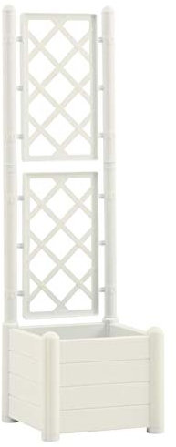 Tidyard Pflanzkübel Garten-Hochbeet 30 L Mit Spalier,Gartenspalier Rankgitter Rankhilfe Rankkasten Pflanzkasten Blumenkübel Pflanzgef?? Kletterpflanzen Blumenkasten 43x43x142cm