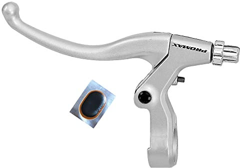 Promax V-Brake Bremsgriffe - Bremshebel Bremsen Hebel Links Silber inkl. Schlauchflicken