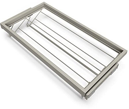 Emuca - Draht-Schuhablage-Kit für Schränke mit sanft schließenden Schienen, Modul 900mm, regulierbare, Steingrau lackiert