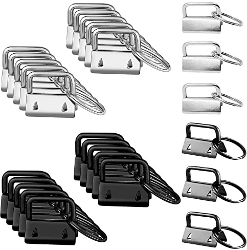 Schlüsselband Rohlinge 25mm Klemmschließeanhänger Lanyard Blanks Zange Armband-Hardware Für Bänder,Taschenarmbänder,Lanyards Andere Handgefertigte Handwerkliche Clip-Tags,Mit Schlüsselring 30 Stück