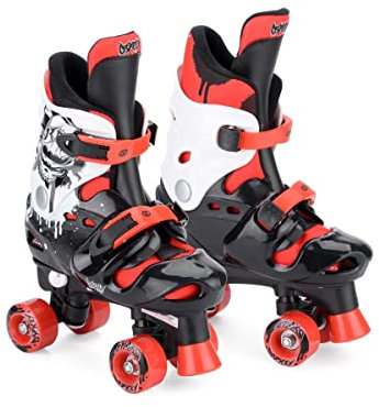 Osprey Rollschuhe | für Mädchen & Kinder Anfänger, verstellbare Größe, Quad-Skates, 4-Rad-Skates, strapazierfähige Safe-Lock-Riemen, rot
