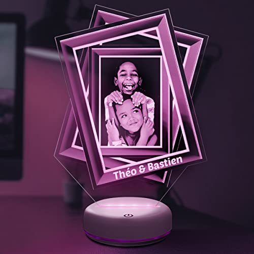 Lampephoto.fr - Personalisierte lampe mit foto und text durch Lasergravur. Geburtstagsgeschenk fotolampe Geschenkidee für weihnachten. Geschenk für Mann und Frau. 3D lampe mit Bild. Fotogeschenk