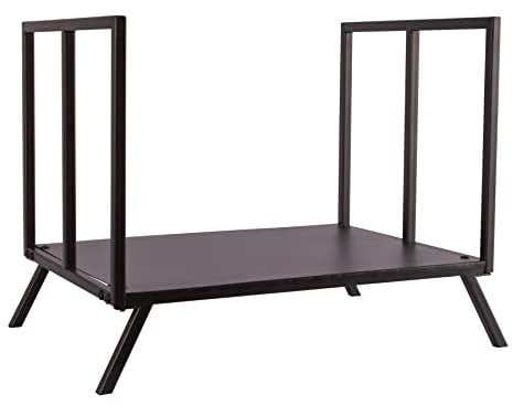 Hammer and Tongs 1x Black 480mm Fireside Log Storage Rack - Indoor Fireplace Wood Burner Accessory Metal Iron Firewood Store Holder