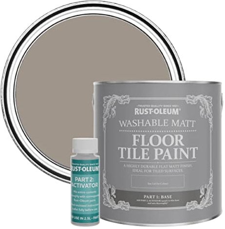 Rust-Oleum Brown Washable Matt Floor Tile Paint - Whipped Truffle 2.5L