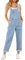 Roskiky Salopette da donna in denim, elasticizzati, dritta, in jeans, vestibilità normale, con cinghie regolabili, Celeste., S