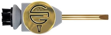 Skinny Golf Pocket Caddie | The Ultimate 4-in-1 Golf Tool | with Scrub Brush, Brass Tip Groove Cleaner, Divot Repair & Ball Marker | Fits Easily in Your Pocket | Holds Any Ball Marker (Grey)