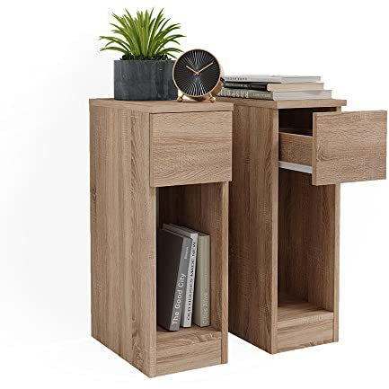 Vicco Nachttisch Enton, Nachtkommode, Sonoma, 20 x 59.5 cm 2er Set