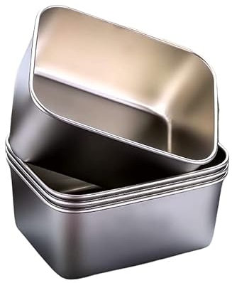 MVSR 4 contenitori per alimenti con coperchio, riutilizzabili, in acciaio inox, adatti per forno e freezer, lavabili in lavastoviglie (500 ml)