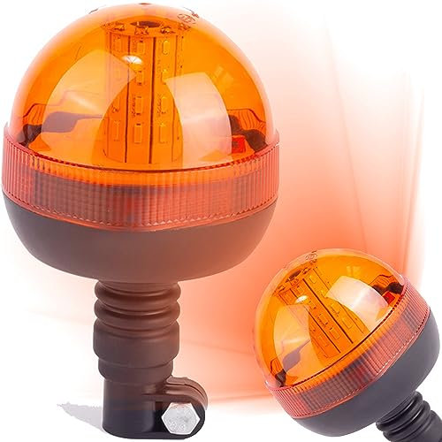 Retoo Rundumleuchte Warnleuchte 12 und 24 Volt, Rundumkennleuchte Blinkleuchte LED, Warnlicht Orange, Rundumlicht, Wasserdicht, Warnleuchten Staubdicht für Gabelstapler, Traktor, Golfwagen, Traktor