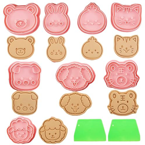 LandJoy 10 Stück Kleintier Keksausstecher, Ausstechformen Weihnachten für DIY-Backen, Kuchen, Fondant