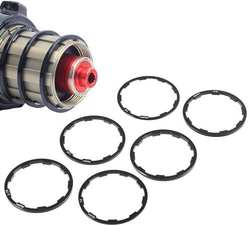 WUISOLQP 6 Stück Innenlager Spacer Fahrrad Schwungrad Unterlegscheibe Spacer Kassette Schwungrad Naben Spacer Fahrrad Tretlager Achse Dichtung für MTB Rennrad Universelles Fahrrad