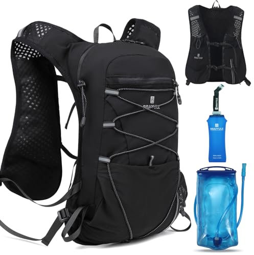 BBAIYULE Sac à dos d'hydratation, gilet d'hydratation pour le marathon, la course, la randonnée, le vélo, l'escalade (sac à dos avec 1 flasque souple de 470 ml)