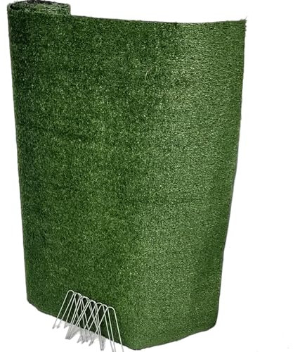 PINTO FERRAMENTA Tappeto Prato Erba Sintetico da Esterno Verde Manto Erboso Finta Erbetta Artificiale per Giardino Balcone Terrazzo Piscina 7 mm Drenante in Omaggio 10 Picchetti (h1x5mt)