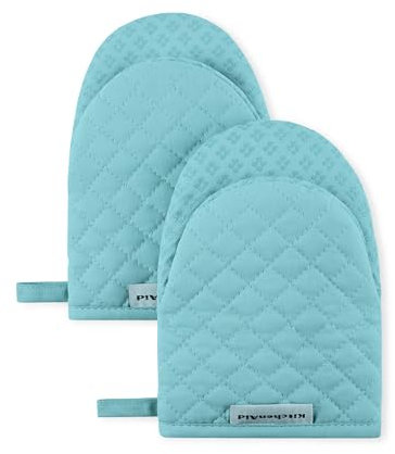 KitchenAid Asteroid Mini Oven Mitt 2-Pack Set, Mineral Water Aqua, 5.5x8