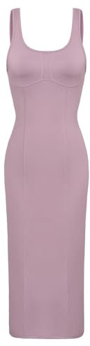 GRACE KARIN Vestido de Fiesta Ajustado para Mujer, Elegante, sin Mangas, Cuello Redondo, Vestido a Media Pierna, Lila 16