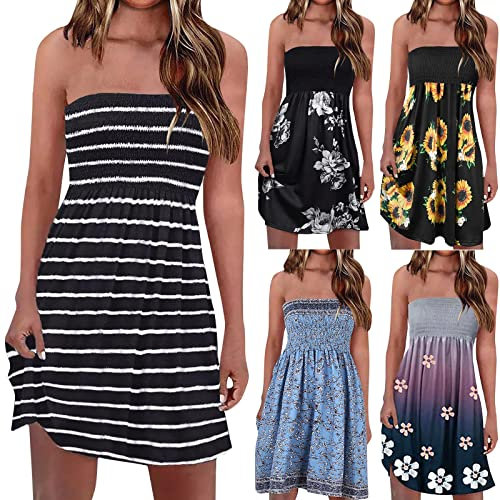 Générique Robe Femme Sexy Robe CéRéMonie Femme Robe Rose Poudré Robe Sexy Dos Nu Robe Short Robe SoiréE Robe à Fleurs HawaïEnne Robe Verte Emeraude Robe Qui Cache B Blanc S