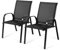 TANGZON Garden Dining Chairs Set of 2, Breathable Mesh Fabric Outdoor Chair with Armrests & Backrest, Patio Chairs Seating for Lawn Balcony Poolside Backyard Bistro Camping (Black)