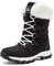 HOBIBEAR Schneestiefel für Frauen Wasserdichte Wanderstiefel für Damen Winterstiefel Warm(EU 40,Schwarz Weiß)