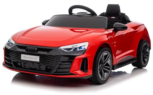 LEADZM Auto elettrica per bambini con musica e clacson e fari, 12 V, auto elettrica per bambini, con telecomando da 2,4 G, 3-5 km/h, per bambini (rosso)