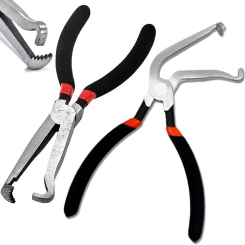 Electrical Disconnect Pliers Set 2Pcs Portable Fuel Line Disconnect Tool Set Multi-Purpose Electrical Connector Pliers Sturdy Electrical Pliers for Cars (60° + Straight) Connector Pliers