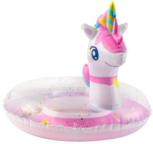 WATINC Gonfiabili per piscina per bambini unicorno piscina galleggiante anello piscina con glitter vacanze estive all'aperto spiaggia acqua festa giocattoli galleggiante piscina gonfiabile anello da