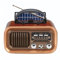 Bluetooth Vintage Retro Radio, Small Am FM Transistor, Battery oder Solar Operated Radio, Wiederaufladbares Radio, TWS, Support TF Card/USB -Spiele (Gold)