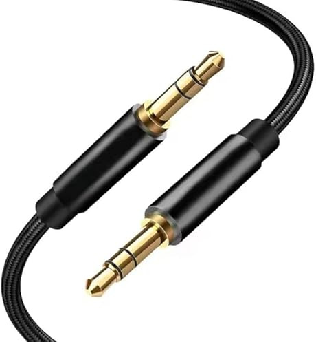 Fia Direct 3M - 3.5mm Jack Plug Aux Cable Audio Lead For to Headphone MP3 iPod PC Car GOLD (Black, 3 Meter)