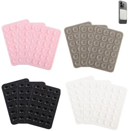 AzureRay Lot de 12 ventouses pour téléphone Portable, Ventouse téléphone, Coque Ventouse, ventouses en Silicone avec Dos Auto-adhésif, Convient aux étuis de téléphone et Plus Encore